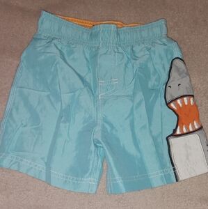 Blue and Orange Graphic Swim Shorts